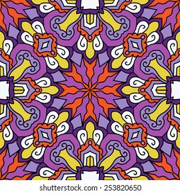 Seamless Pattern With Ethnic Ornament. Abstract Background For Design