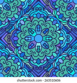 Seamless Pattern With Ethnic Ornament. Abstract Background For Design
