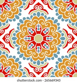 Seamless Pattern With Ethnic Ornament. Abstract Background For Design