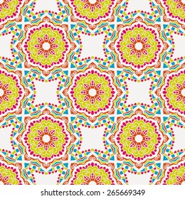 Seamless Pattern With Ethnic Ornament. Abstract Background For Design