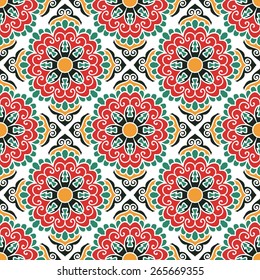 Seamless Pattern With Ethnic Ornament. Abstract Background For Design