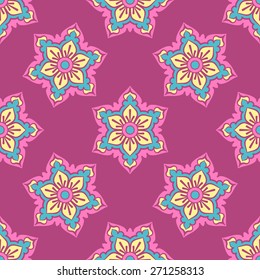 Seamless Pattern With Ethnic Ornament. Abstract Background For Design