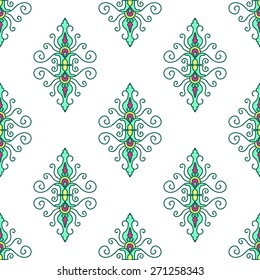 Seamless Pattern With Ethnic Ornament. Abstract Background For Design