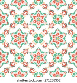 Seamless Pattern With Ethnic Ornament. Abstract Background For Design