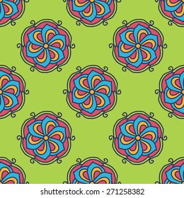 Seamless Pattern With Ethnic Ornament. Abstract Background For Design