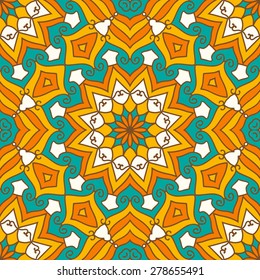 Seamless Pattern With Ethnic Ornament. Abstract Background For Design