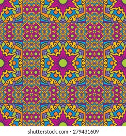 Seamless Pattern With Ethnic Ornament. Abstract Background For Design