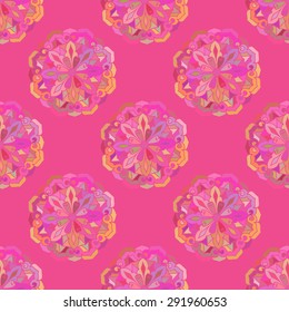 Seamless Pattern With Ethnic Ornament. Abstract Background For Design