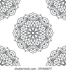 Seamless Pattern With Ethnic Ornament. Abstract Background For Design