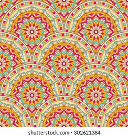 Seamless Pattern With Ethnic Ornament. Abstract Background For Design