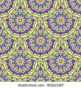 Seamless Pattern With Ethnic Ornament. Abstract Background For Design
