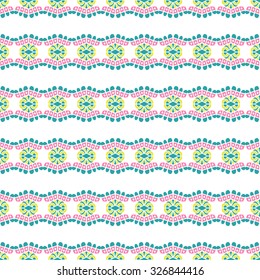 Seamless Pattern With Ethnic Ornament. Abstract Background For Design