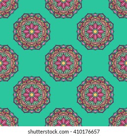Seamless Pattern With Ethnic Ornament. Abstract Background For Design