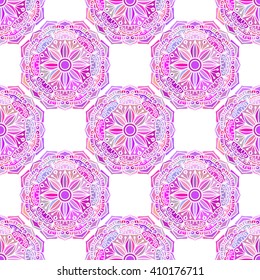 Seamless Pattern With Ethnic Ornament. Abstract Background For Design