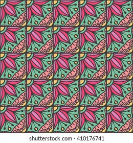 Seamless Pattern With Ethnic Ornament. Abstract Background For Design