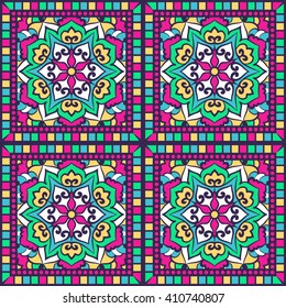 Seamless Pattern With Ethnic Ornament. Abstract Background For Design