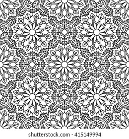 Seamless Pattern With Ethnic Ornament. Abstract Background For Design