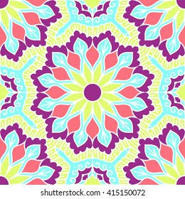 Seamless Pattern With Ethnic Ornament. Abstract Background For Design