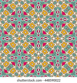 Seamless Pattern With Ethnic Ornament. Abstract Background For Design