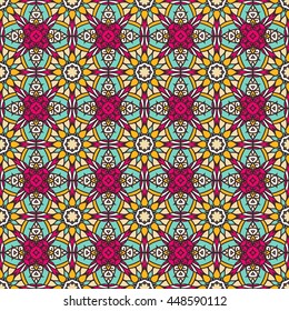 Seamless Pattern With Ethnic Ornament. Abstract Background For Design