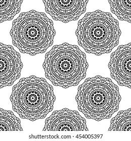Seamless Pattern With Ethnic Ornament. Abstract Background For Design