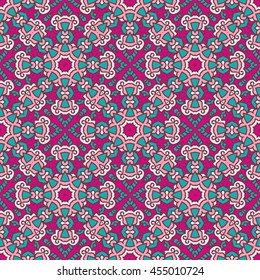 Seamless Pattern With Ethnic Ornament. Abstract Background For Design