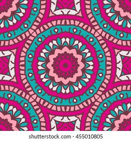 Seamless Pattern With Ethnic Ornament. Abstract Background For Design