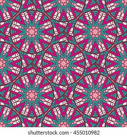 Seamless Pattern With Ethnic Ornament. Abstract Background For Design