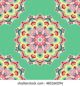 Seamless Pattern With Ethnic Ornament. Abstract Background For Design