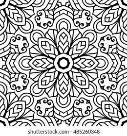 Seamless Pattern With Ethnic Ornament. Abstract Background For Design