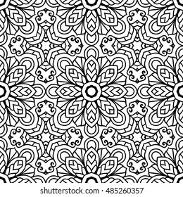Seamless Pattern With Ethnic Ornament. Abstract Background For Design