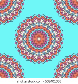 Seamless Pattern With Ethnic Ornament. Abstract Background For Design
