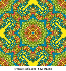 Seamless Pattern With Ethnic Ornament. Abstract Background For Design