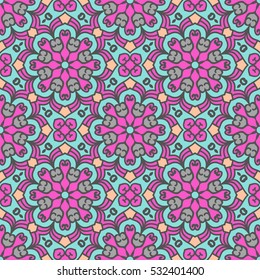 Seamless Pattern With Ethnic Ornament. Abstract Background For Design