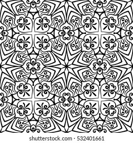 Seamless Pattern With Ethnic Ornament. Abstract Background For Design