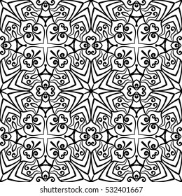 Seamless Pattern With Ethnic Ornament. Abstract Background For Design