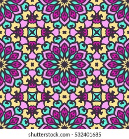 Seamless Pattern With Ethnic Ornament. Abstract Background For Design