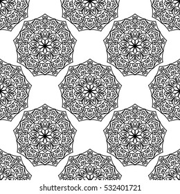 Seamless Pattern With Ethnic Ornament. Abstract Background For Design