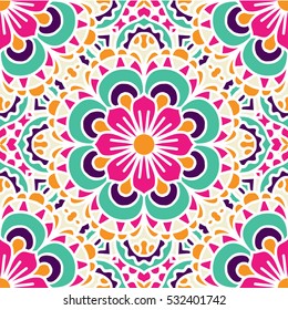 Seamless Pattern With Ethnic Ornament. Abstract Background For Design
