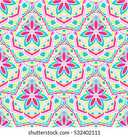 Seamless Pattern With Ethnic Ornament. Abstract Background For Design
