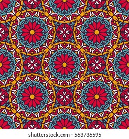 Seamless Pattern With Ethnic Ornament. Abstract Background For Design