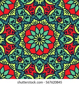 Seamless Pattern With Ethnic Ornament. Abstract Background For Design