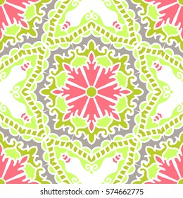 Seamless Pattern With Ethnic Ornament. Abstract Background For Design