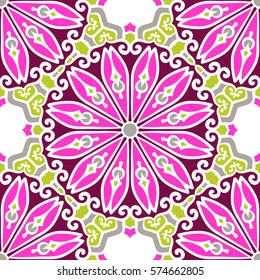 Seamless Pattern With Ethnic Ornament. Abstract Background For Design