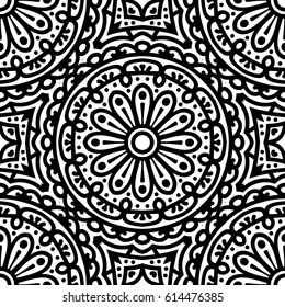 Seamless Pattern With Ethnic Ornament. Abstract Background For Design