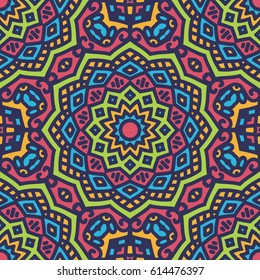 Seamless Pattern With Ethnic Ornament. Abstract Background For Design
