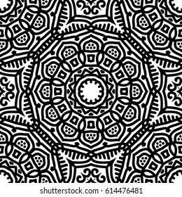 Seamless Pattern With Ethnic Ornament. Abstract Background For Design