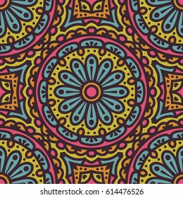 Seamless Pattern With Ethnic Ornament. Abstract Background For Design