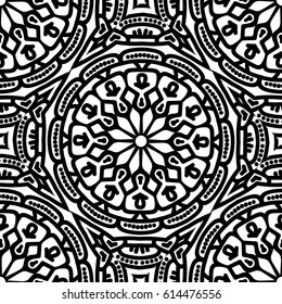 Seamless Pattern With Ethnic Ornament. Abstract Background For Design