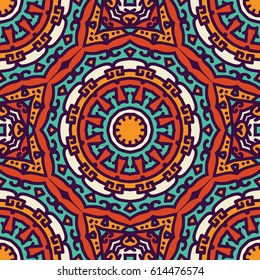 Seamless Pattern With Ethnic Ornament. Abstract Background For Design